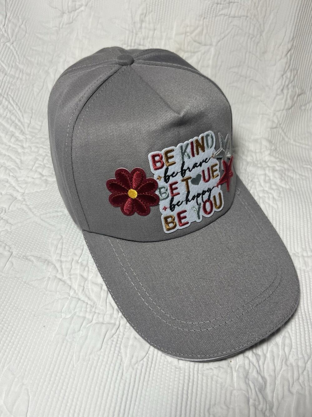Custom Gray Layered Patches Trucker Hat Adjustable Snap Back